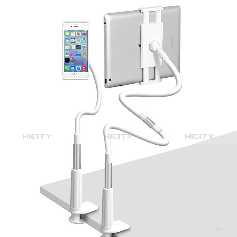 Universal Faltbare Ständer Tablet Halter Halterung Flexibel T33 für Apple iPad Mini 3 Silber