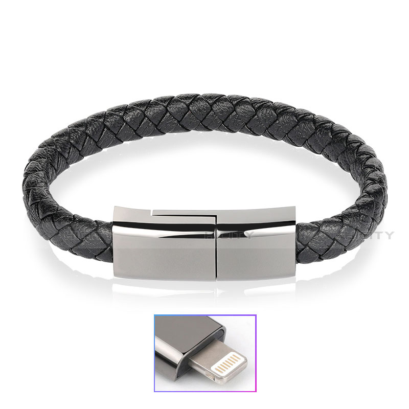 USB Ladekabel Kabel 20cm S02 für Apple iPad Mini 3 Schwarz Plus