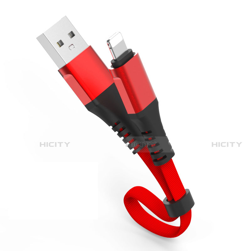 USB Ladekabel Kabel 30cm S04 für Apple iPhone 14 Pro Rot Plus