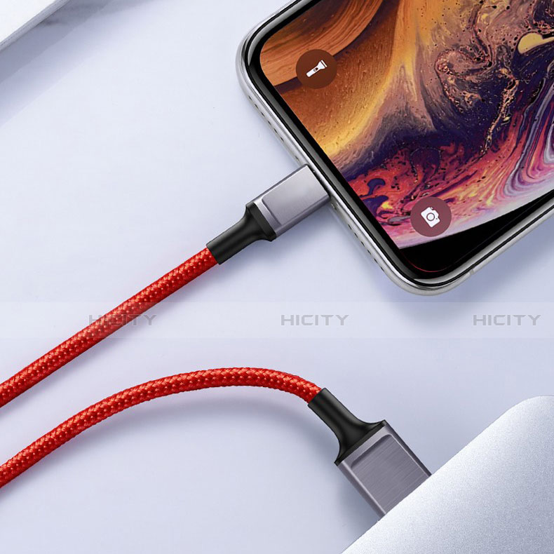 USB Ladekabel Kabel C03 für Apple iPad Air 10.9 (2020) Rot