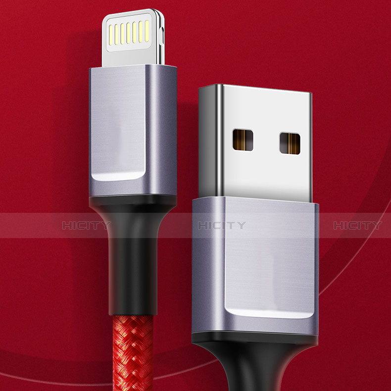 USB Ladekabel Kabel C03 für Apple iPhone 12 Max Rot