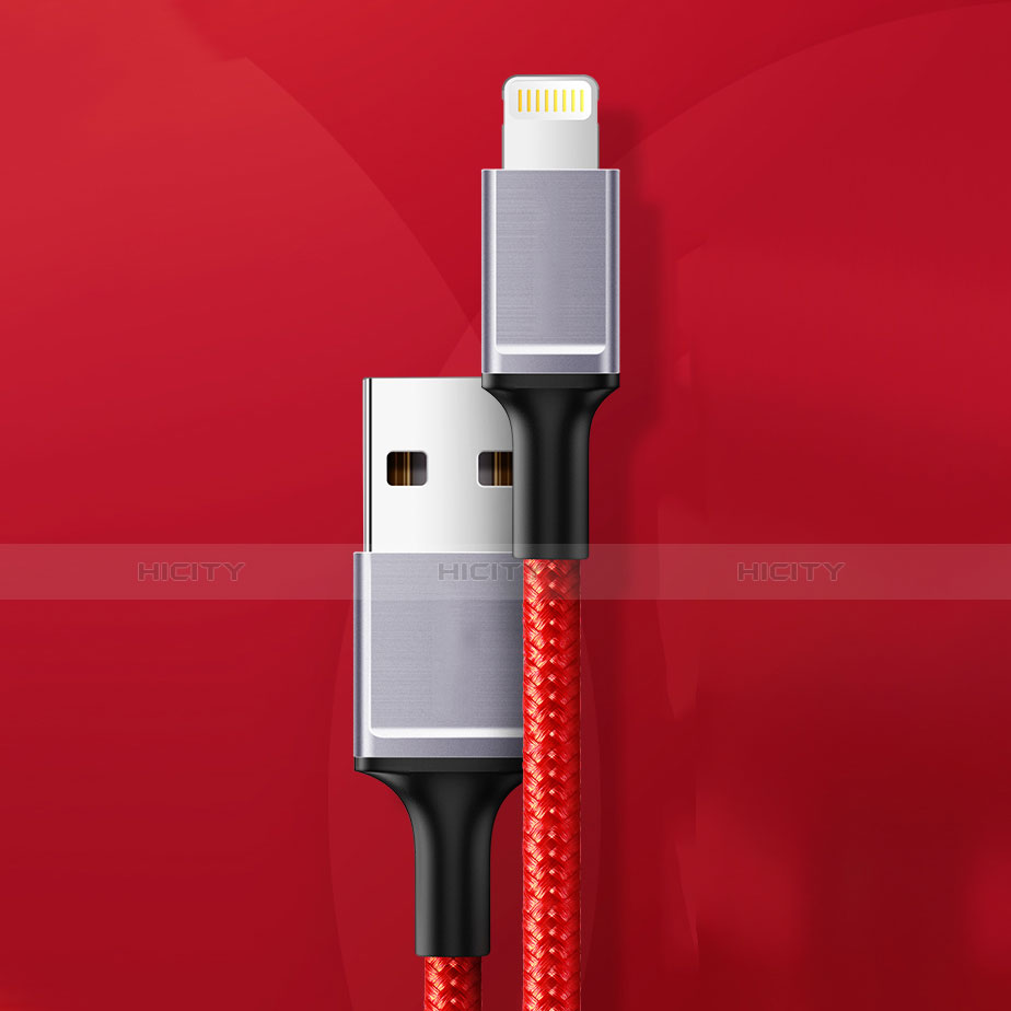 USB Ladekabel Kabel C03 für Apple iPhone 12 Max Rot