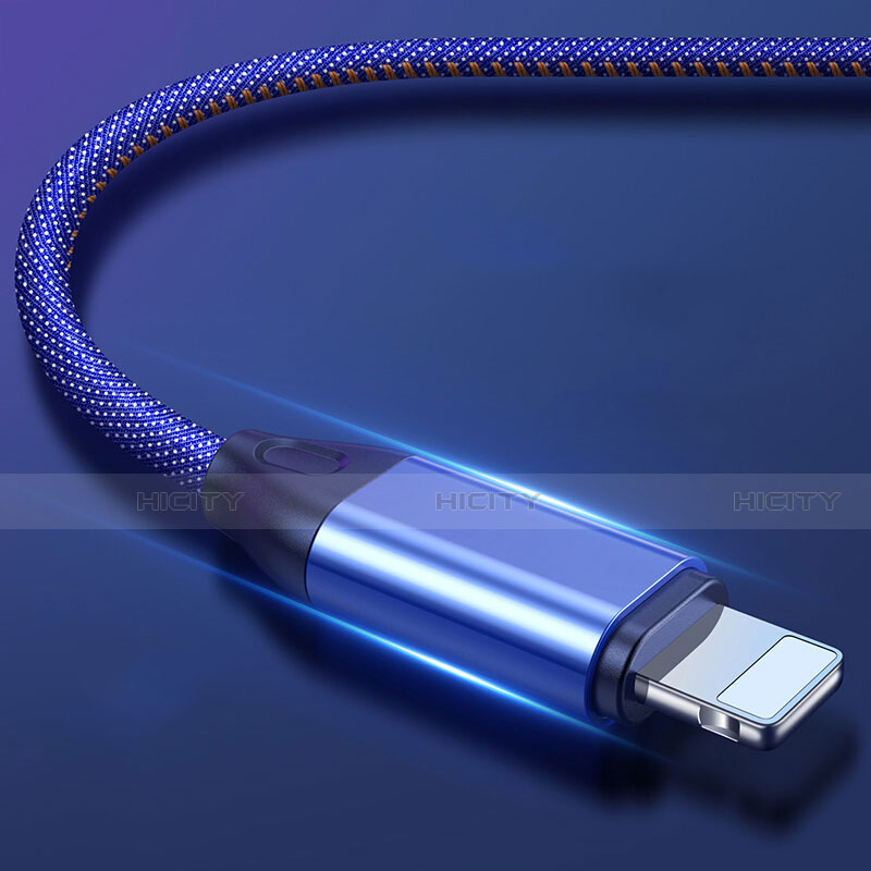 USB Ladekabel Kabel C04 für Apple iPhone 14 Plus Blau Plus