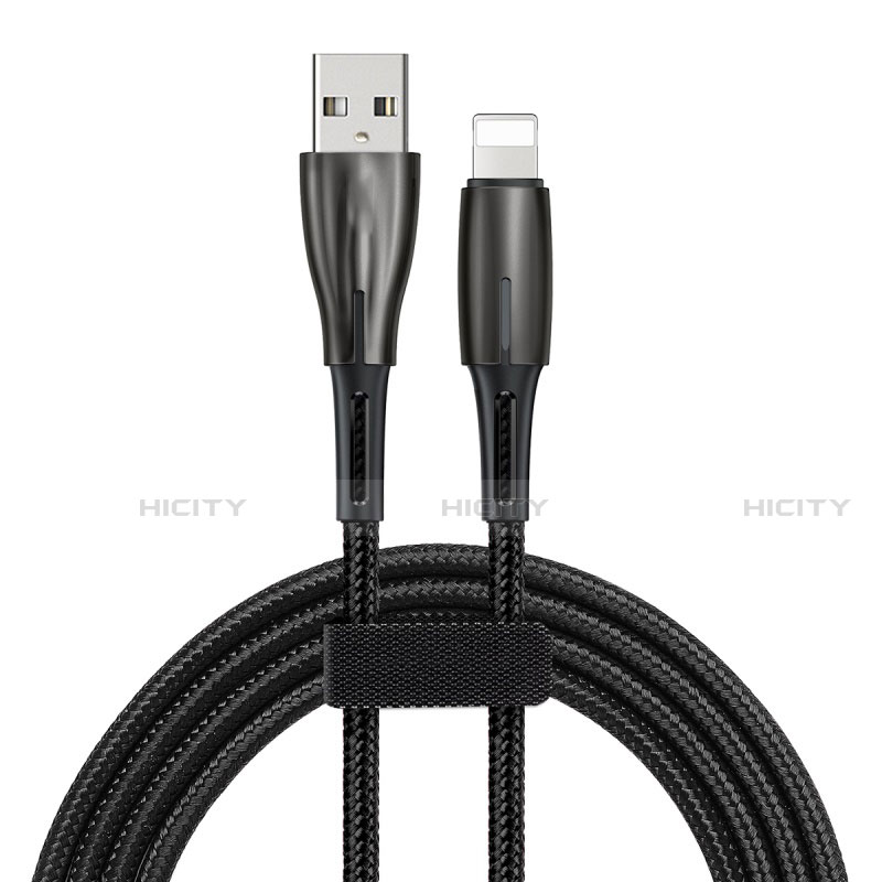 USB Ladekabel Kabel D02 für Apple iPhone 5C Schwarz