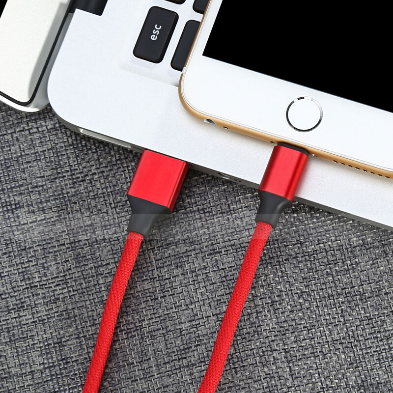 USB Ladekabel Kabel D03 für Apple iPad 10.2 (2020) Rot