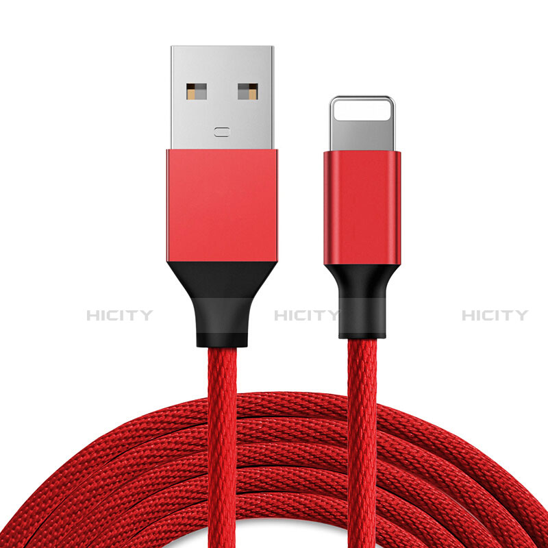 USB Ladekabel Kabel D03 für Apple iPad New Air (2019) 10.5 Rot