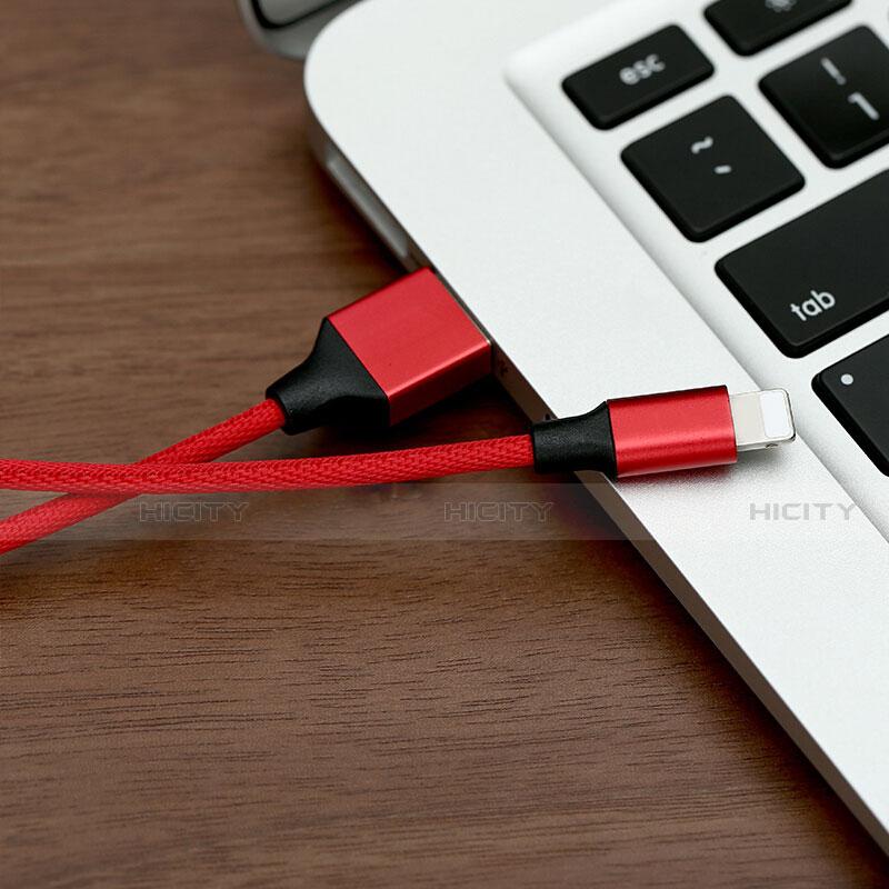 USB Ladekabel Kabel D03 für Apple iPad New Air (2019) 10.5 Rot