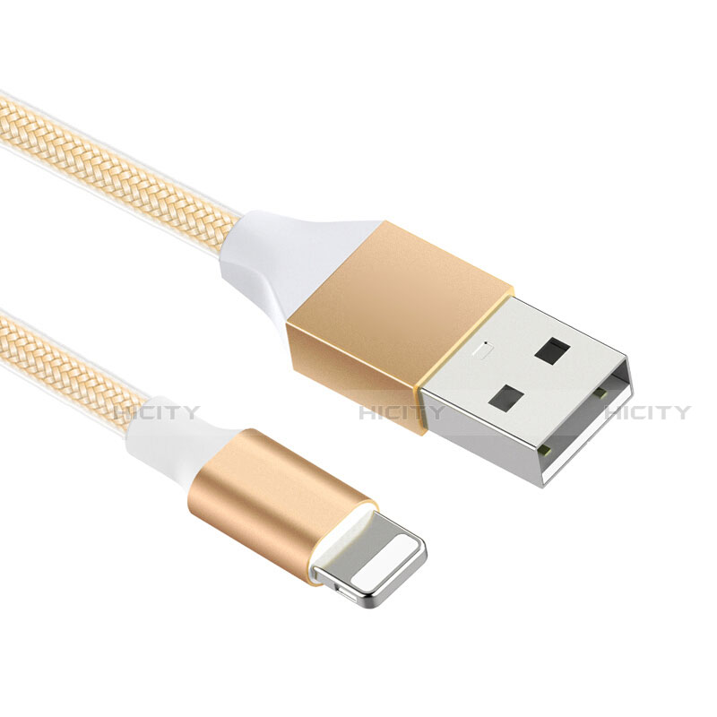 USB Ladekabel Kabel D04 für Apple iPad Air Gold groß