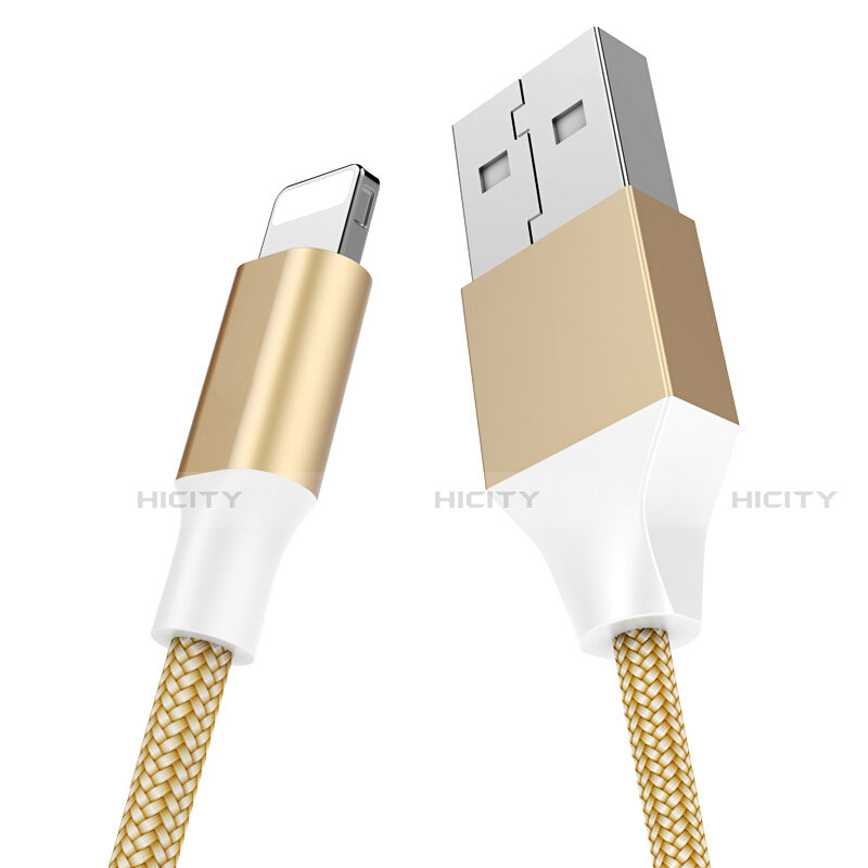 USB Ladekabel Kabel D04 für Apple iPad Air Gold groß