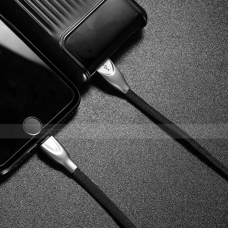 USB Ladekabel Kabel D05 für Apple iPad Pro 12.9 Schwarz groß