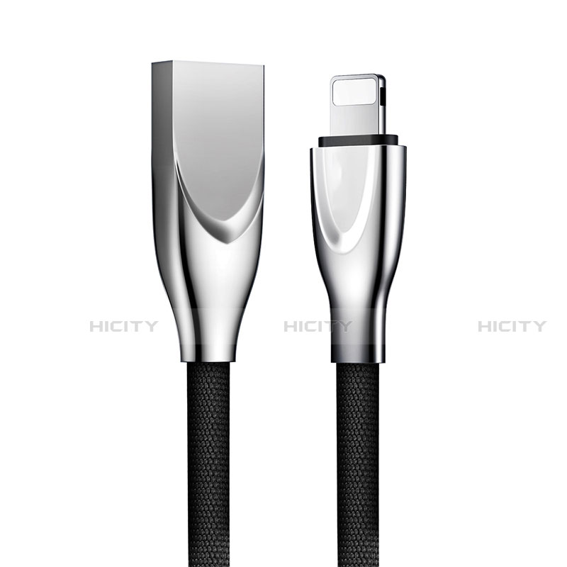 USB Ladekabel Kabel D05 für Apple iPhone SE Schwarz Plus