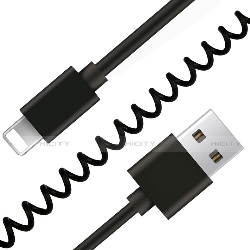 USB Ladekabel Kabel D08 für Apple iPhone 8 Schwarz groß