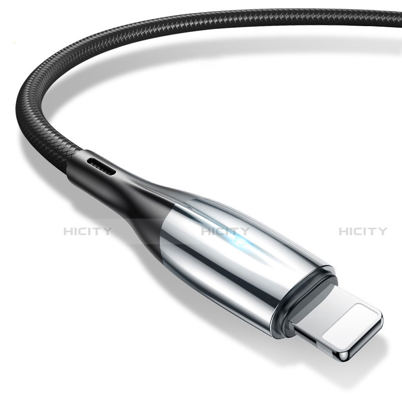 USB Ladekabel Kabel D09 für Apple iPhone 8 Schwarz groß