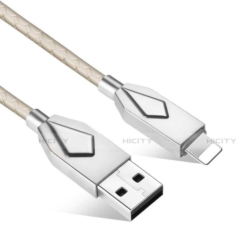 USB Ladekabel Kabel D13 für Apple iPad Air 10.9 (2020) Silber