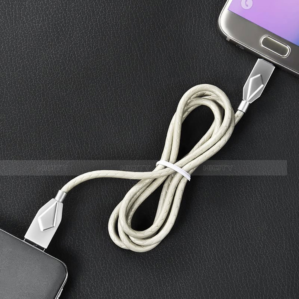 USB Ladekabel Kabel D13 für Apple iPhone 6S Plus Silber