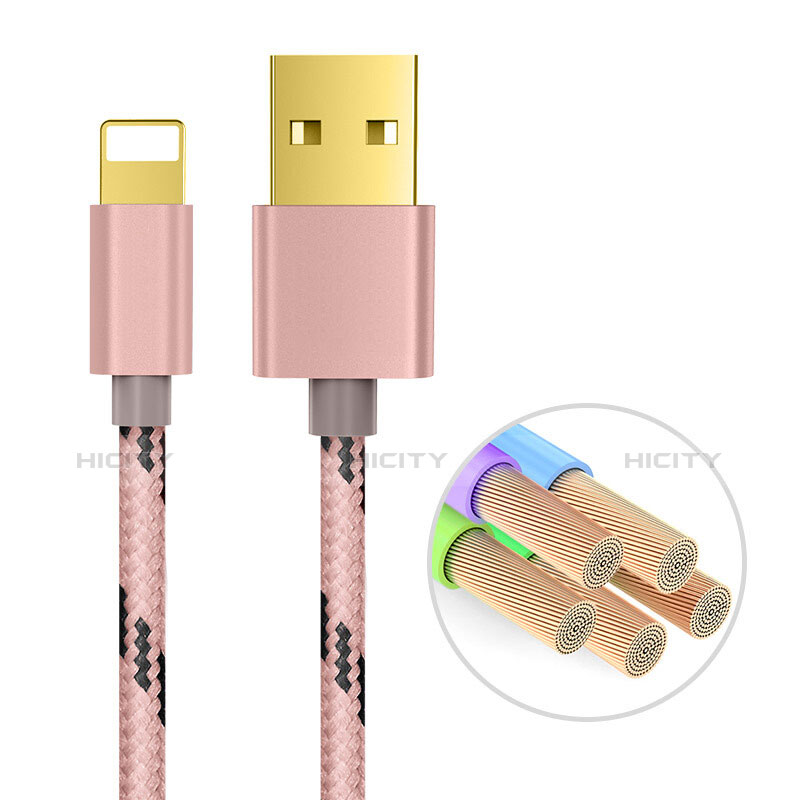 USB Ladekabel Kabel L01 für Apple iPad 10.2 (2020) Rosegold groß
