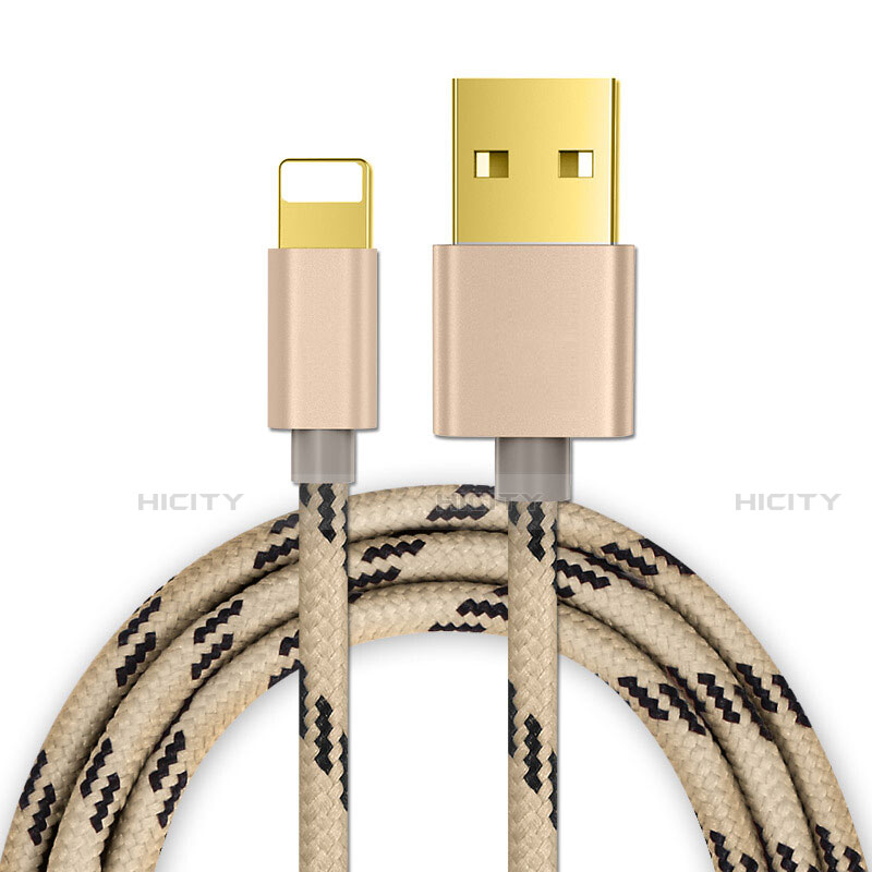 USB Ladekabel Kabel L01 für Apple iPhone 12 Max Gold Plus