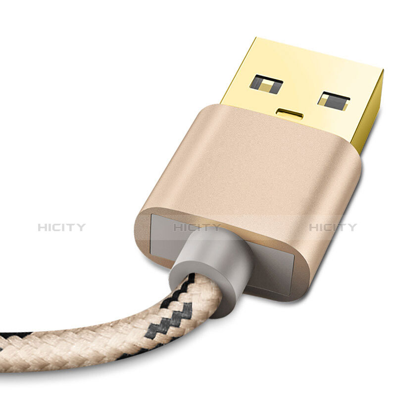 USB Ladekabel Kabel L01 für Apple iPhone Xs Gold groß