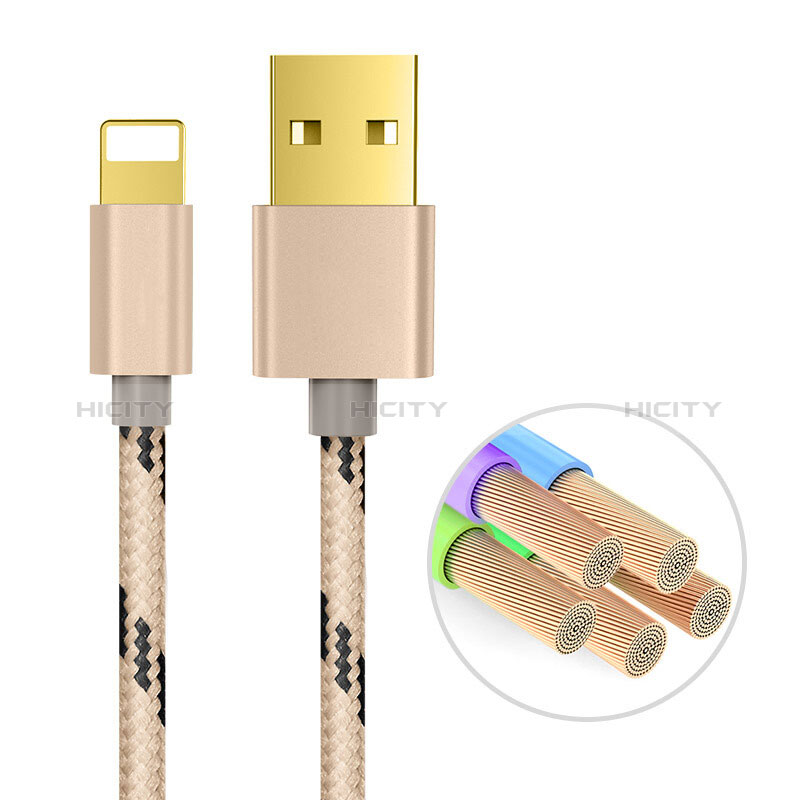 USB Ladekabel Kabel L01 für Apple New iPad 9.7 (2017) Gold groß