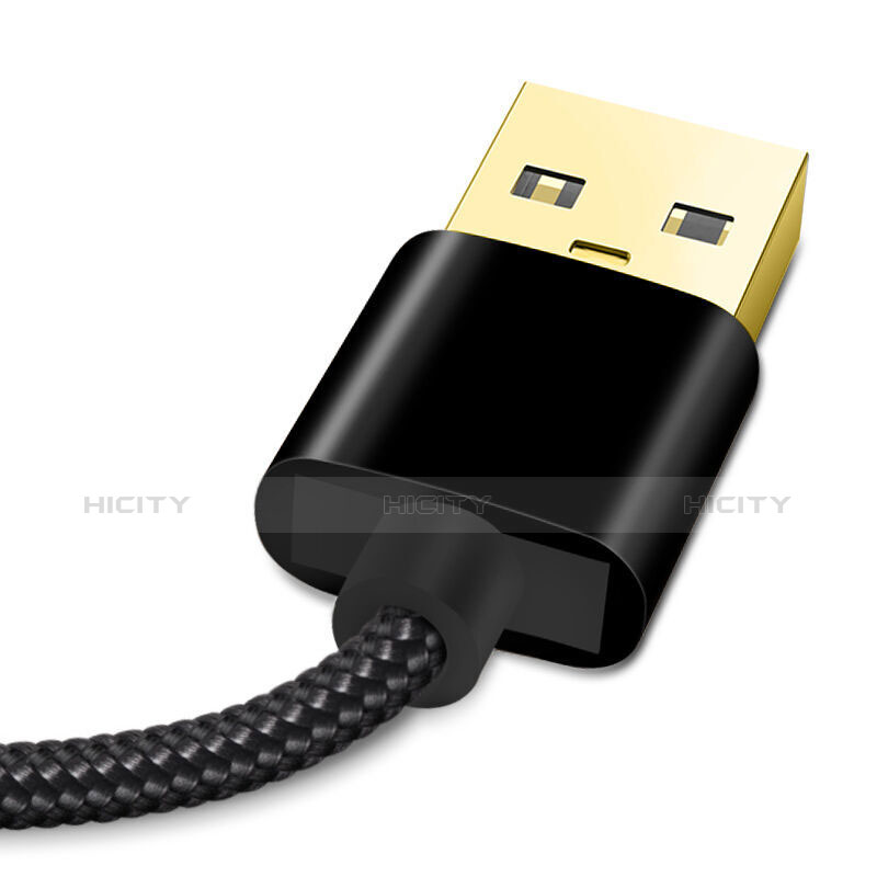 USB Ladekabel Kabel L02 für Apple iPad Mini 2 Schwarz groß