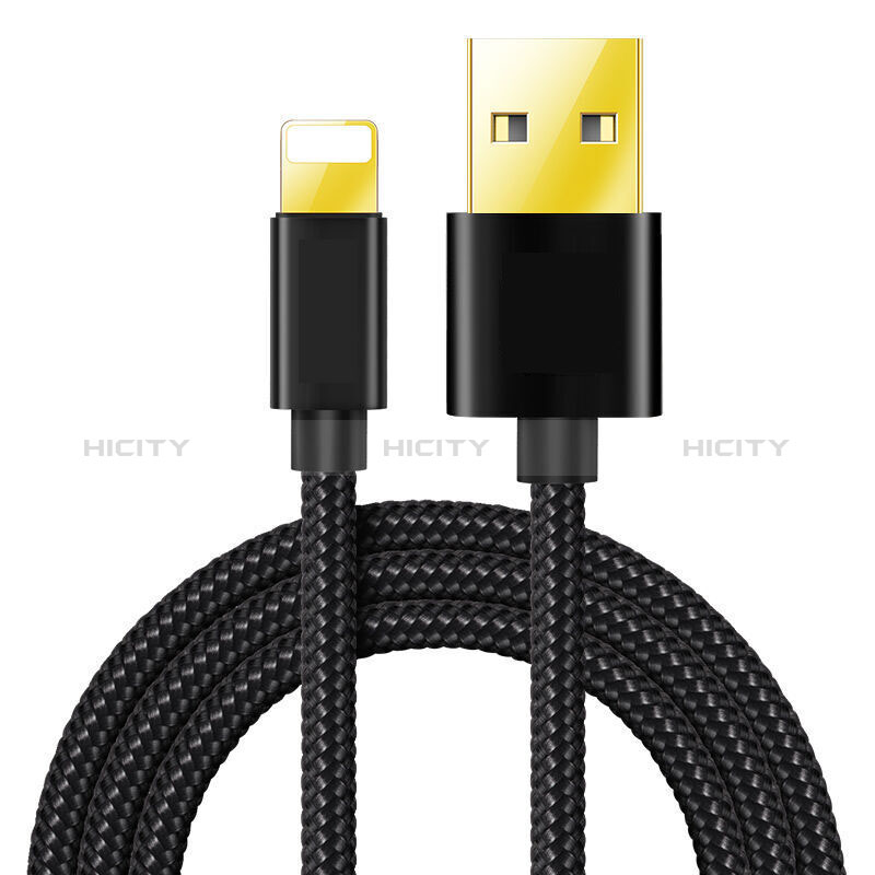 USB Ladekabel Kabel L02 für Apple New iPad 9.7 (2017) Schwarz