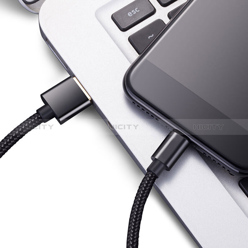 USB Ladekabel Kabel L02 für Apple New iPad 9.7 (2017) Schwarz