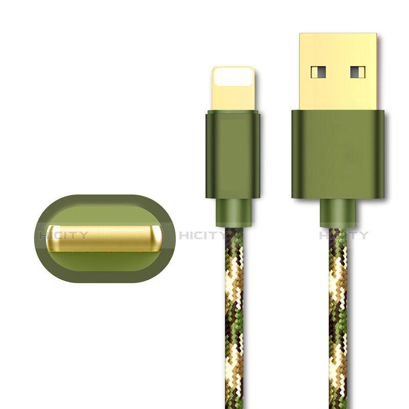 USB Ladekabel Kabel L03 für Apple iPad 10.2 (2020) Grün