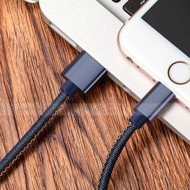 USB Ladekabel Kabel L04 für Apple iPad 10.2 (2020) Blau groß