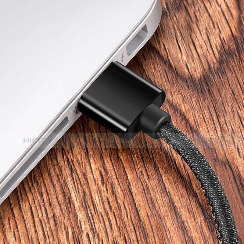 USB Ladekabel Kabel L04 für Apple iPad 10.2 (2020) Schwarz groß