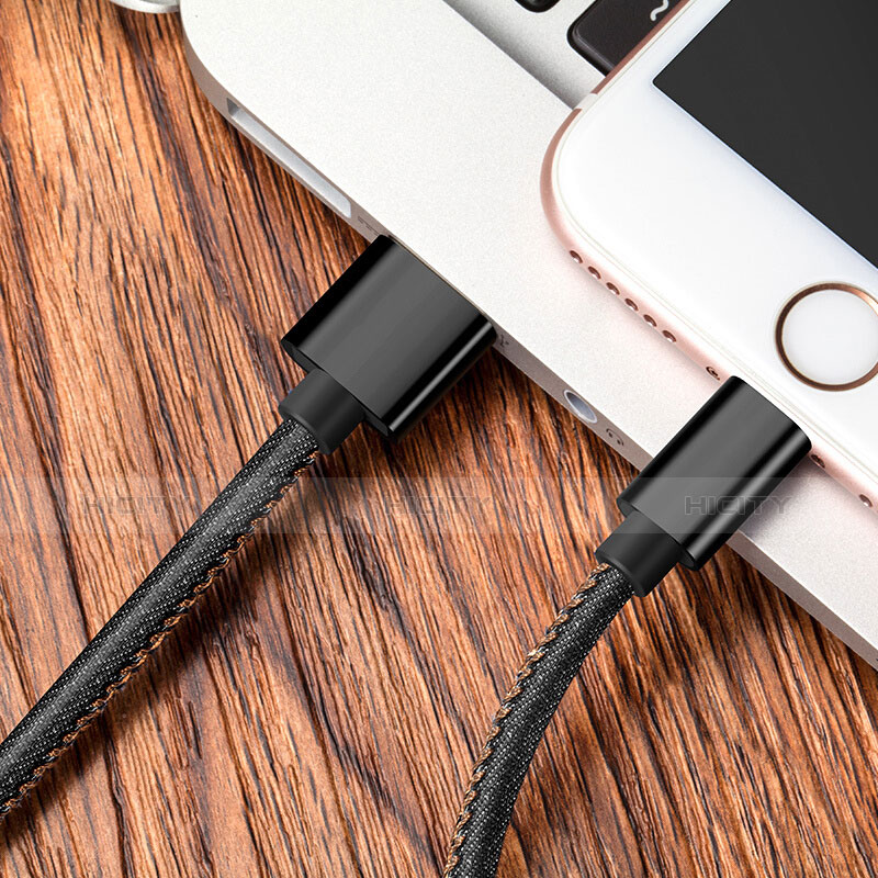 USB Ladekabel Kabel L04 für Apple iPad 10.2 (2020) Schwarz groß