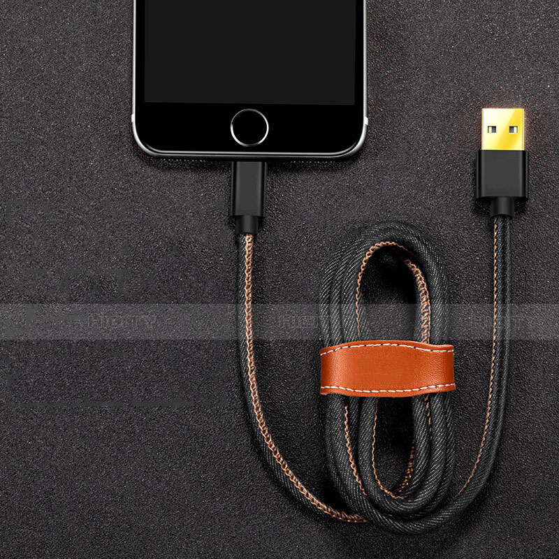 USB Ladekabel Kabel L04 für Apple iPhone 13 Mini Schwarz