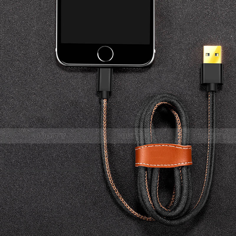 USB Ladekabel Kabel L04 für Apple iPhone 14 Plus Schwarz