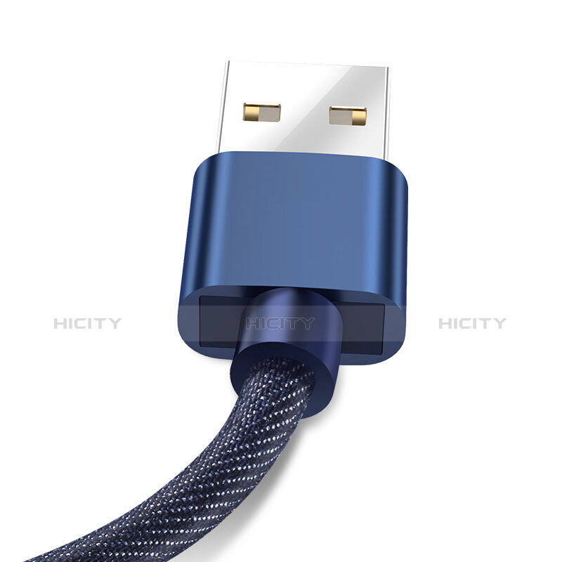 USB Ladekabel Kabel L04 für Apple iPhone SE Blau