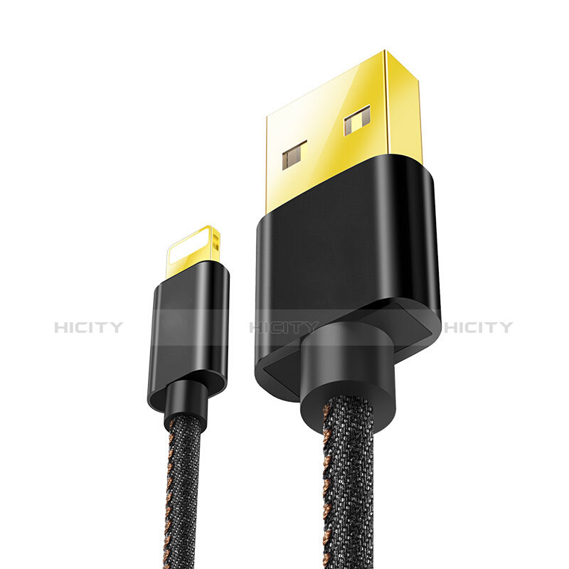 USB Ladekabel Kabel L04 für Apple iPhone SE Schwarz