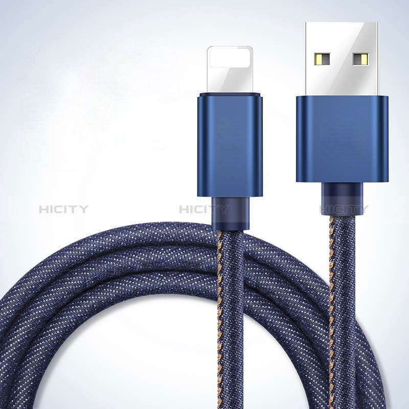 USB Ladekabel Kabel L04 für Apple New iPad 9.7 (2017) Blau groß