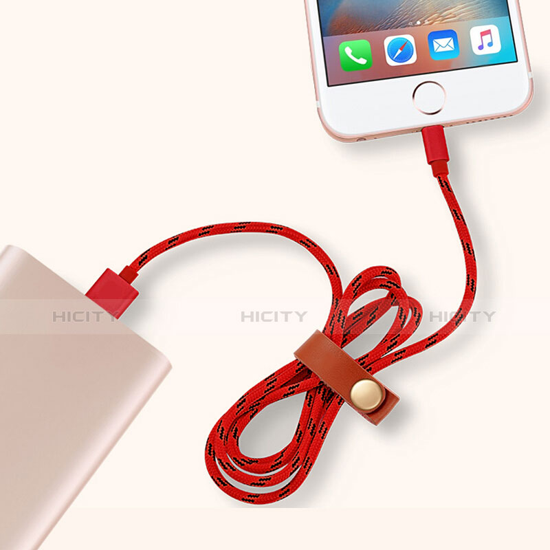 USB Ladekabel Kabel L05 für Apple iPad Air 10.9 (2020) Rot