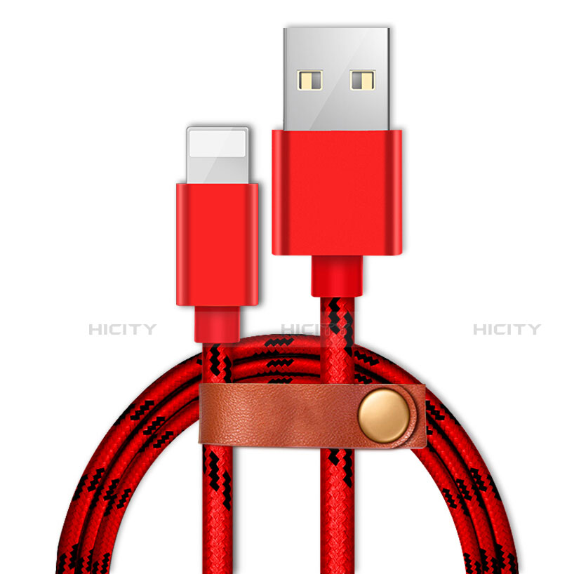 USB Ladekabel Kabel L05 für Apple iPhone 12 Mini Rot