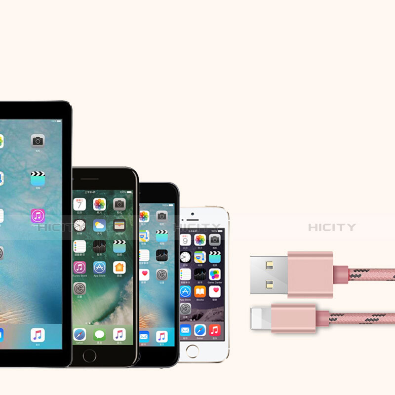 USB Ladekabel Kabel L05 für Apple iPhone 5S Rosa