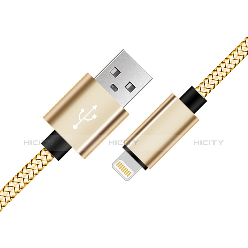 USB Ladekabel Kabel L07 für Apple iPad 10.2 (2020) Gold groß