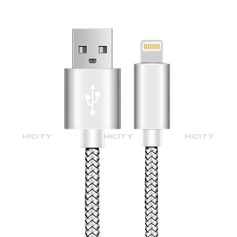 USB Ladekabel Kabel L07 für Apple iPad 10.2 (2020) Silber