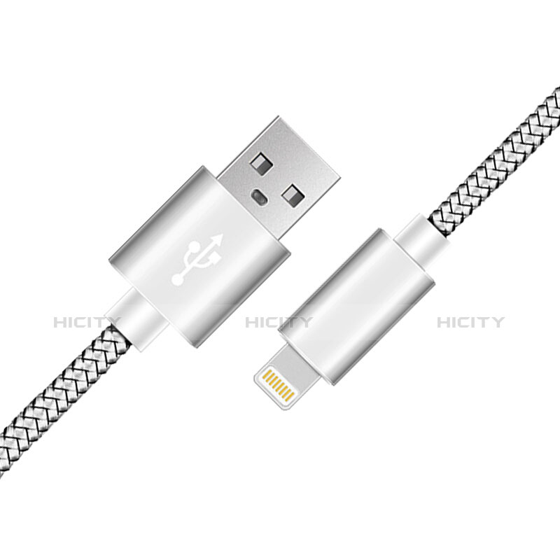 USB Ladekabel Kabel L07 für Apple iPad 10.2 (2020) Silber