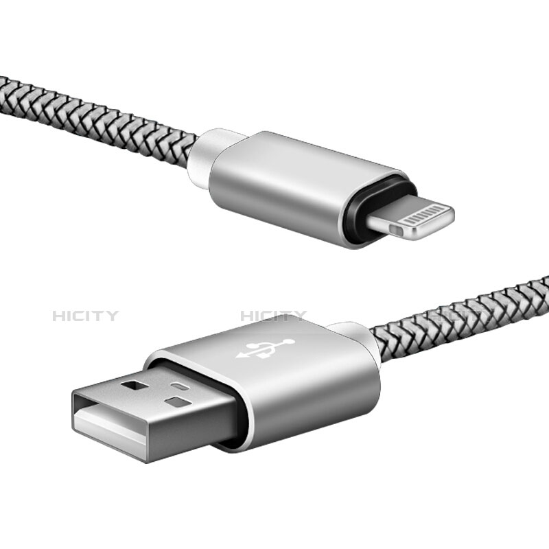 USB Ladekabel Kabel L07 für Apple iPad 10.2 (2020) Silber