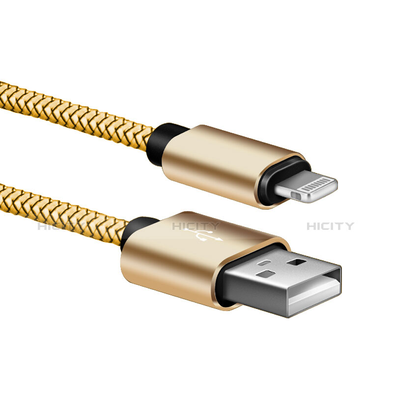 USB Ladekabel Kabel L07 für Apple iPad Mini 4 Gold groß
