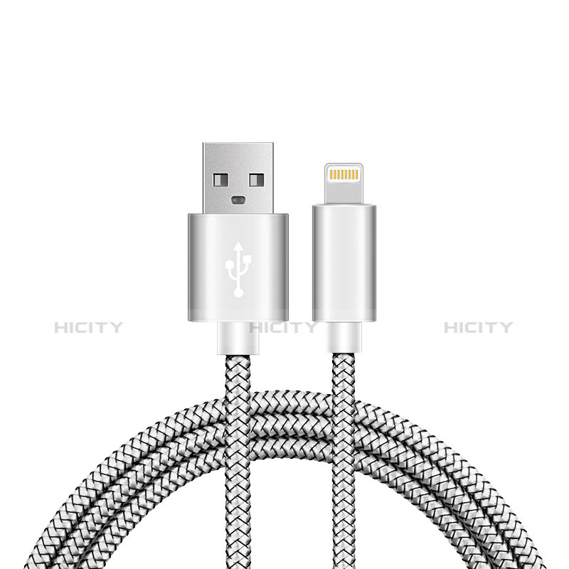 USB Ladekabel Kabel L07 für Apple iPhone 6 Plus Silber