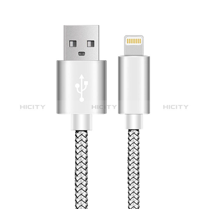 USB Ladekabel Kabel L07 für Apple New iPad 9.7 (2017) Silber