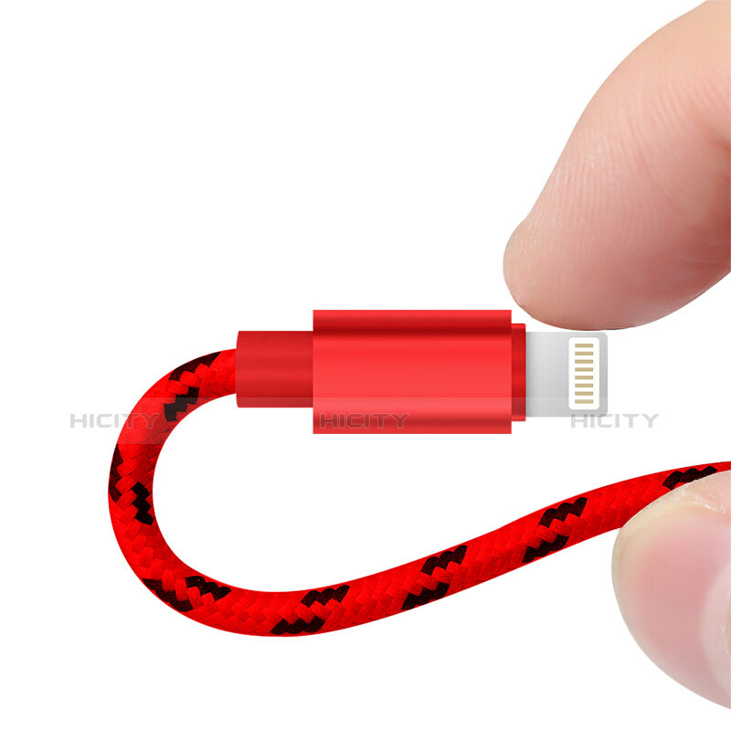 USB Ladekabel Kabel L10 für Apple iPad 4 Rot groß