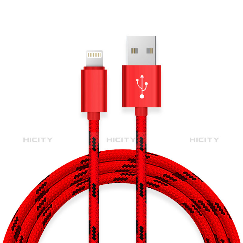 USB Ladekabel Kabel L10 für Apple iPad Air 2 Rot groß