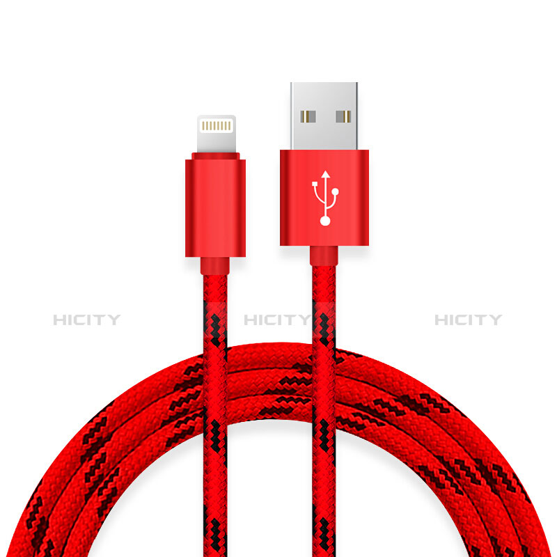 USB Ladekabel Kabel L10 für Apple iPhone 11 Pro Max Rot