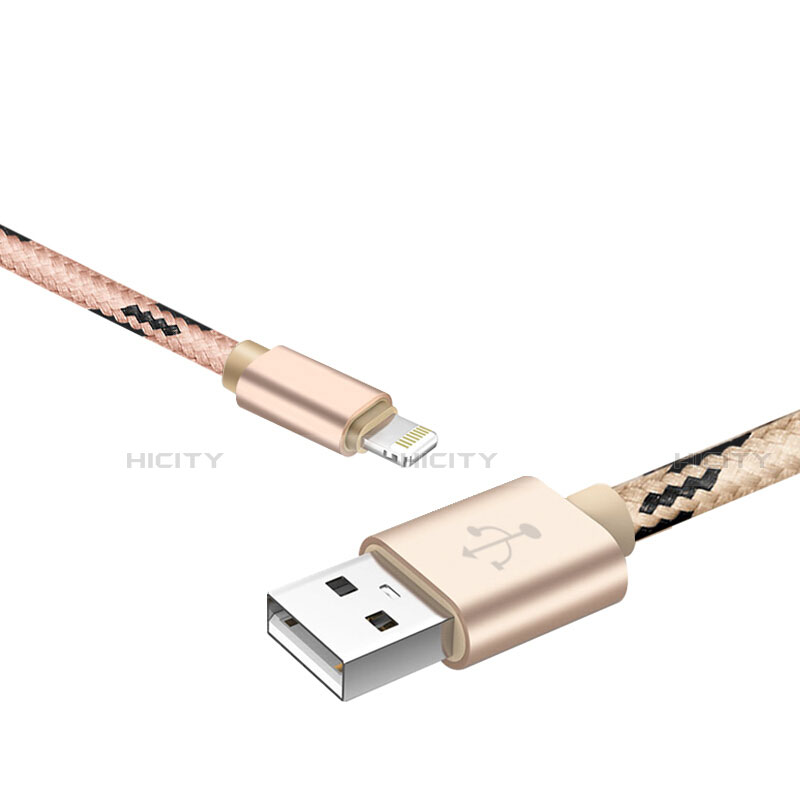 USB Ladekabel Kabel L10 für Apple iPhone 12 Max Gold