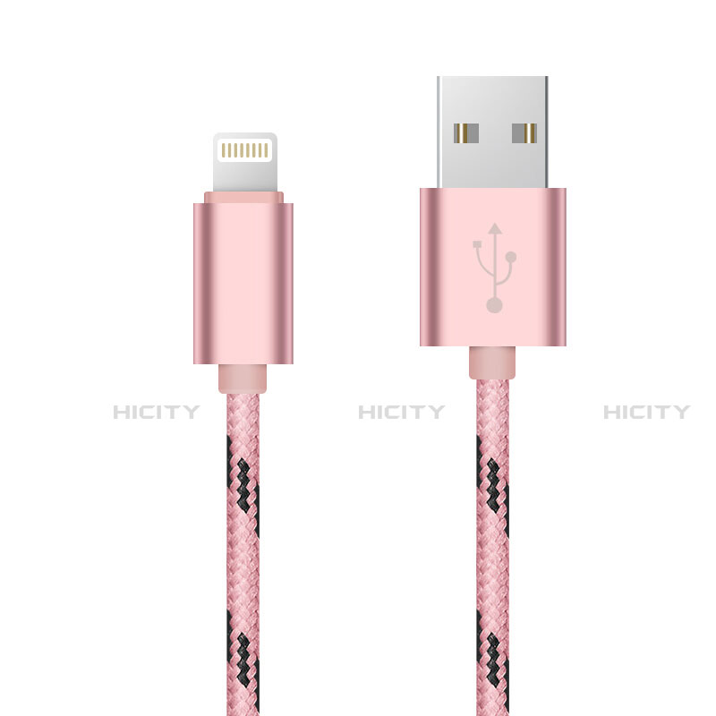 USB Ladekabel Kabel L10 für Apple iPhone 12 Mini Rosa